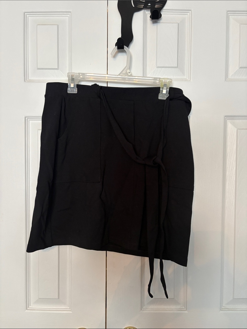 Kaileigh Black Tie-Waist Mini Skirt